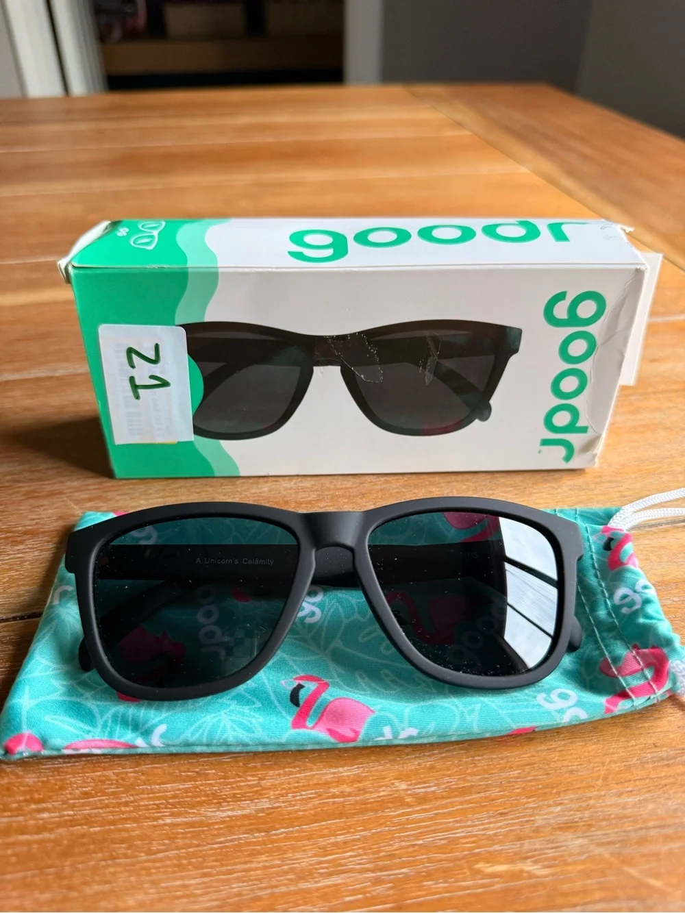 Goodr Adult A Unicorn's Calamity Plastic Rectangle Sunglasses - Black